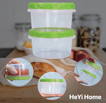 Load image into Gallery viewer, [HeYi Home]8 Ounce reuseable small plastic freezer storage container jars with screw lid for food snacks lunch(8Pcs, Green)
