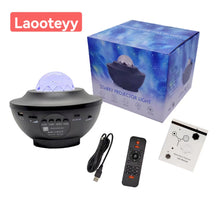 Load image into Gallery viewer, Laooteyy Star Projector Starry Night Light Projector with Speaker, Ocean Wave Ceiling Light Projector , Led Star Constellation Projector for Kids Adults Bedroom/Decoration/Birthday/Party
